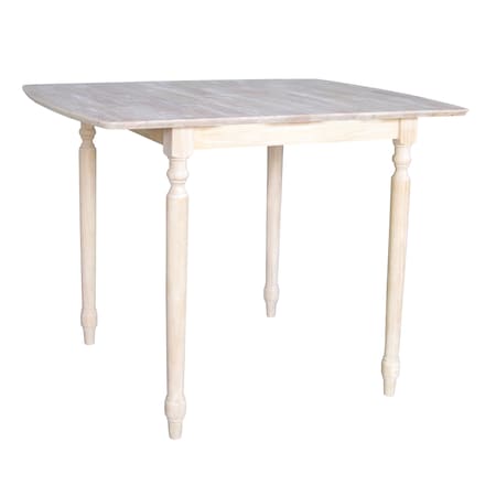 International Concepts Square Table with Butterfly Extension, Unfinished, 36 in W, 36 in L, 36 in H, Wood, Unfinished K-T36X-336T